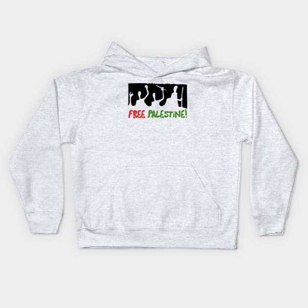 Free Palestine /// Retro Style Design Kids Hoodie by DankFutura